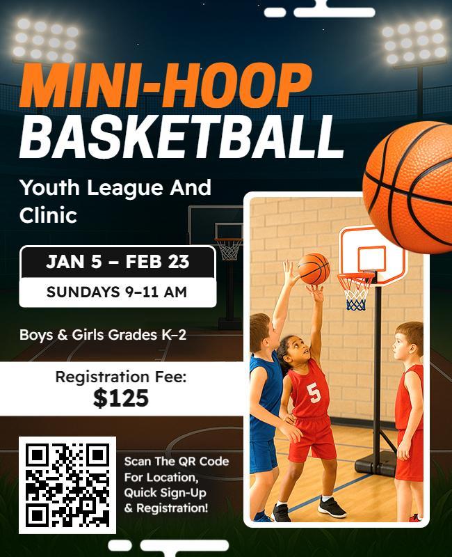 Mini-Hoop Basketball Event Flyer Template