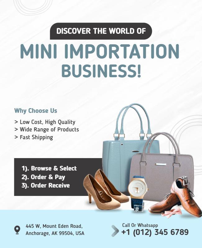 Mini Importation Business Promotion Flyer Template