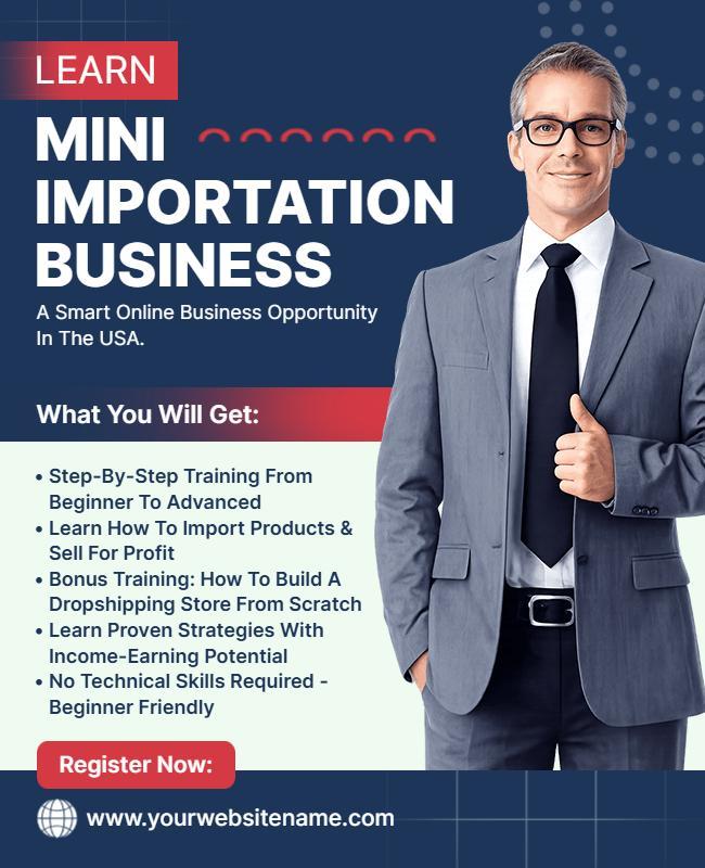 Mini Importation Business Workshop Flyer Template