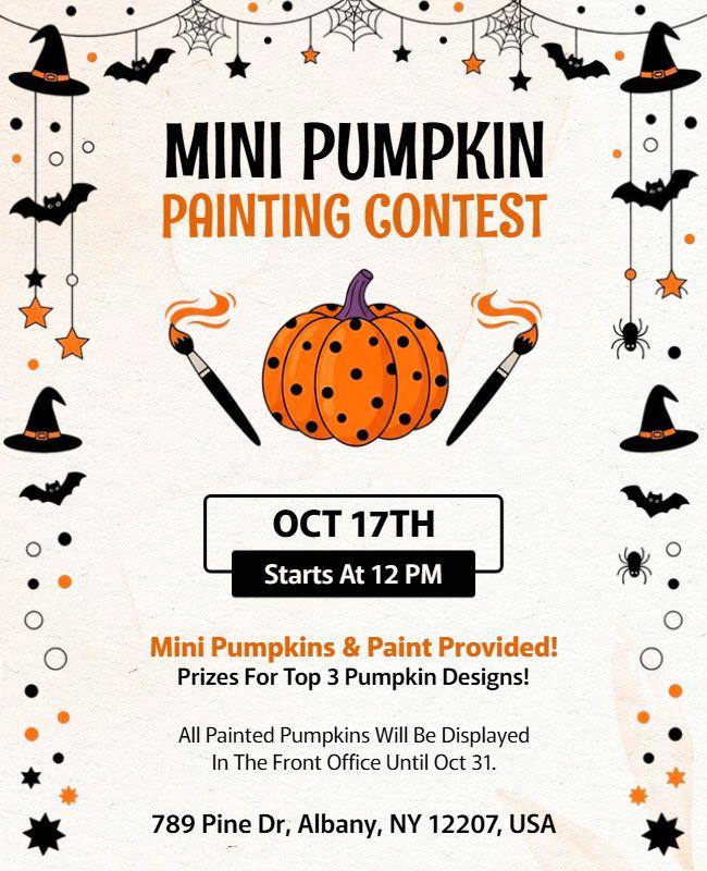 Mini Pumpkin Painting Contest Event Flyer Template