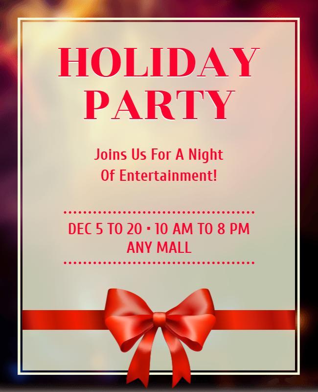 Minimal Holiday Party Flyer Template