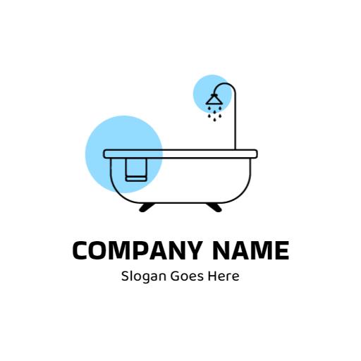 Minimalist Bathtub Design Emphasizing Sanitary Solutions Logo Template
