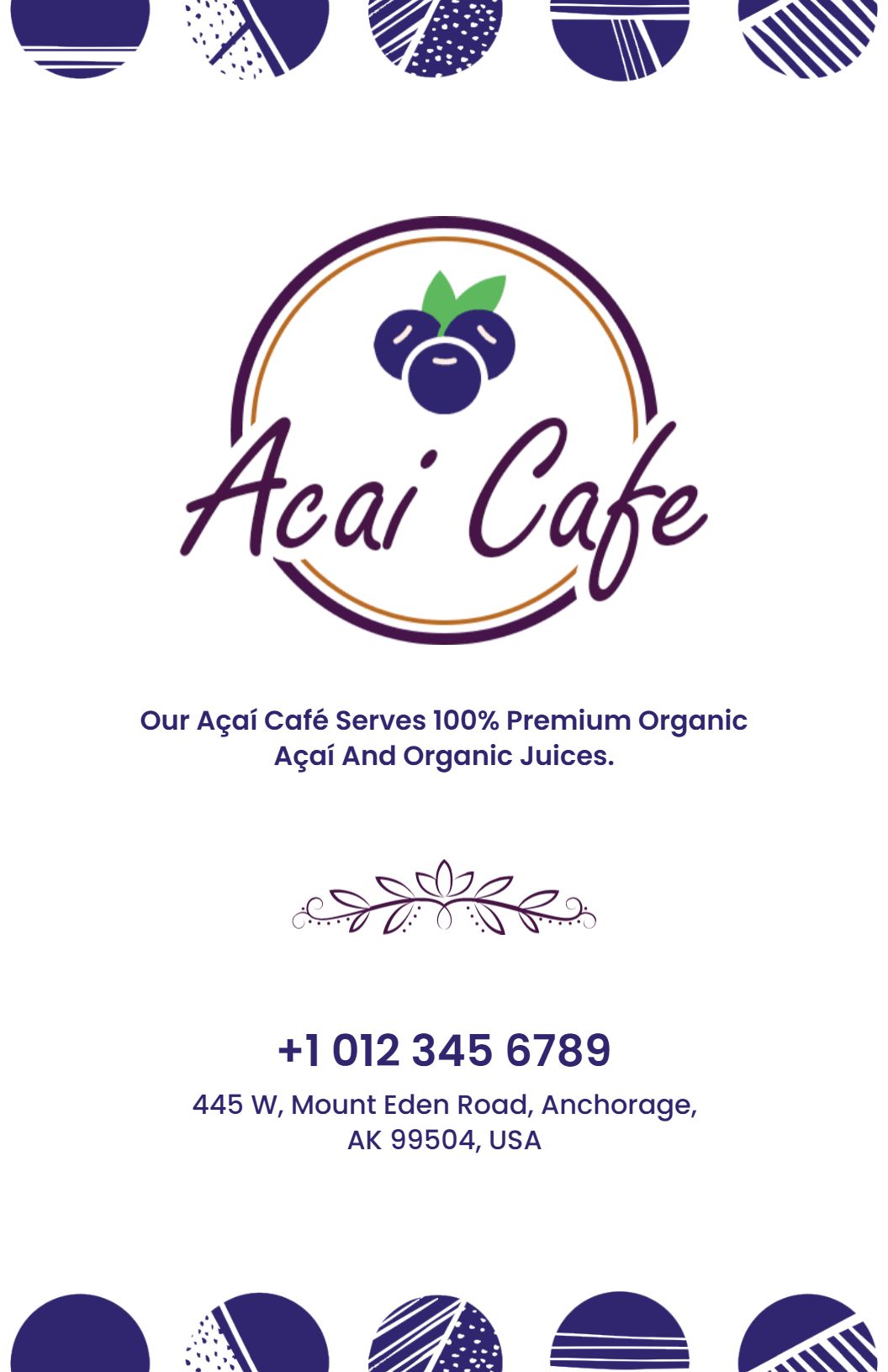 Minimalist Berry-Themed Acai Bowls Menu Template