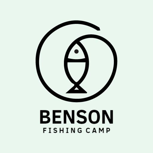 Minimalist Black and White Design for Fishing Camp Logo Template