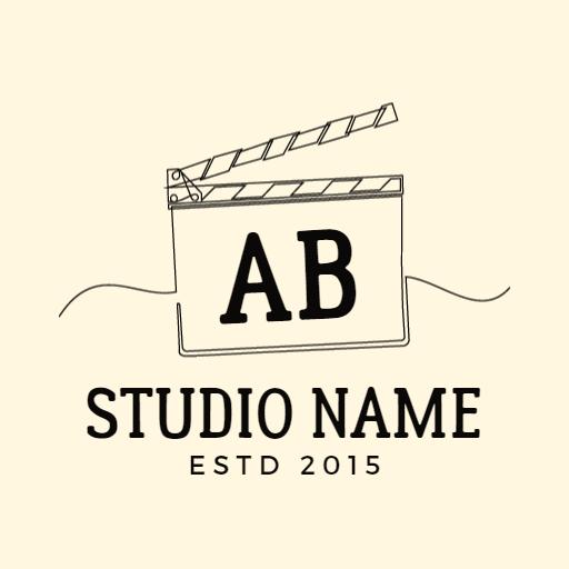 Minimalist Black and White Film Studio Line Art Logo Template