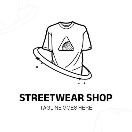 Minimalist Black and White Streetwear Shirt Design Logo Template