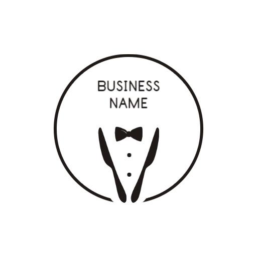Minimalist Black Circle Design with Formal Attire Logo Template
