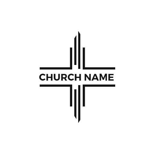 Minimalist Black Cross Design Representing Church Values Logo Template
