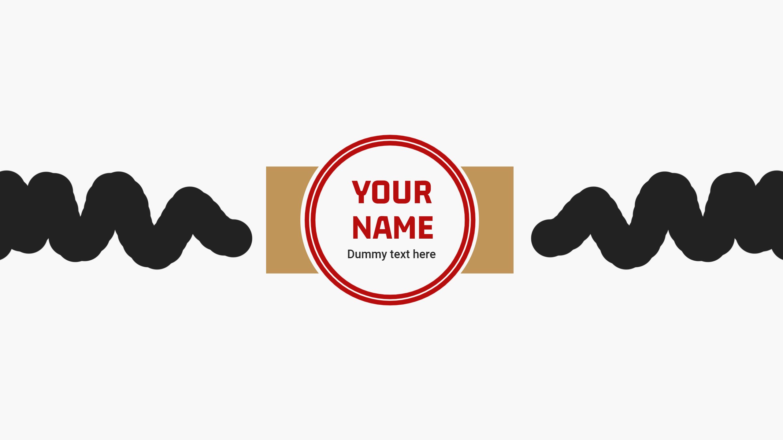 Minimalist Black Wave Design with Bold Red Accent YouTube Banner Template