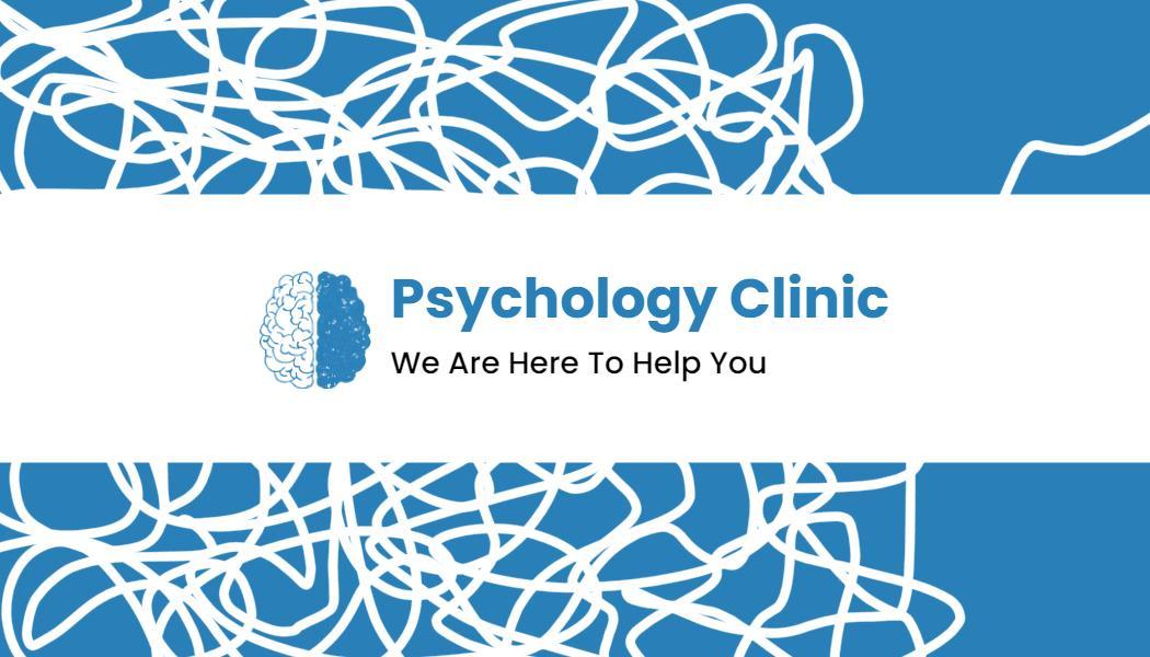Minimalist Blue Psychology Clinic Visiting Card Template