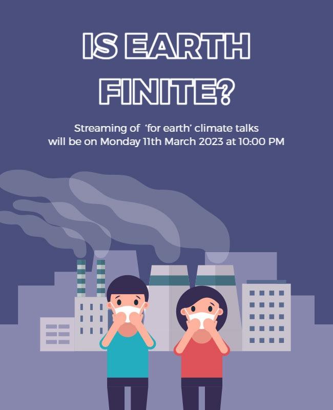 Minimalist Climate Awareness Discussion Poster Template