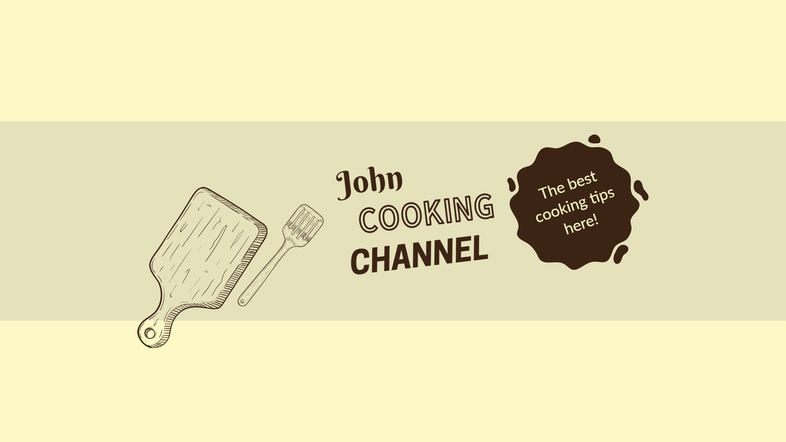 Minimalist Cooking Tools with Warm Beige Background YouTube Banner Template
