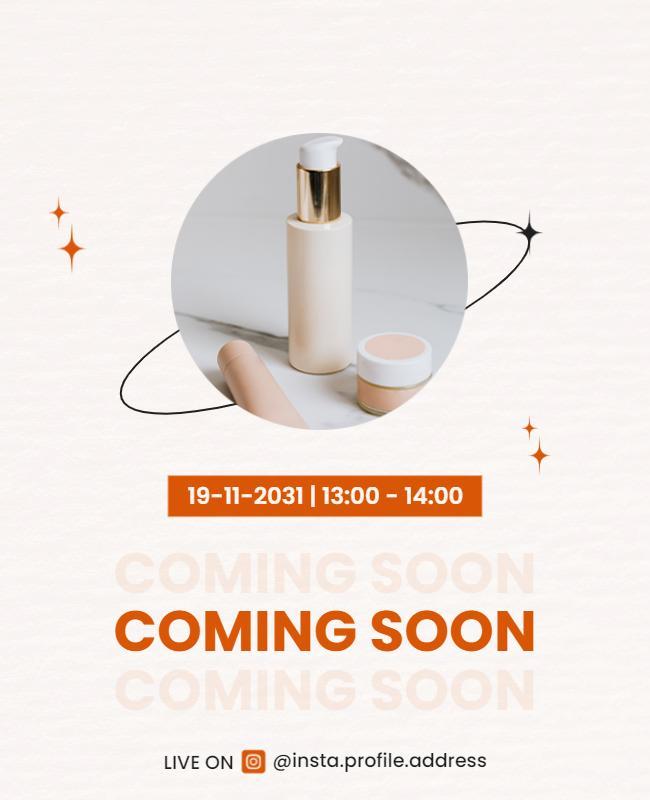 Minimalist Cream Beauty Product Launch Announcement Poster Template