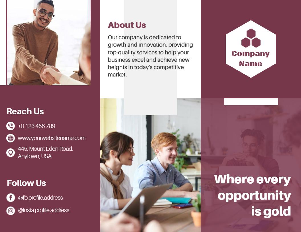 Minimalist Design Company Profile and Services Brochure Template