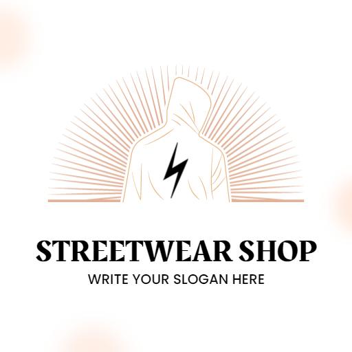 Minimalist Design Featuring Bold Lightning for Streetwear Logo Template
