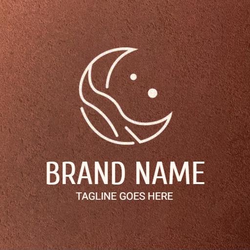 Minimalist Design Featuring Moon and Celestial Elements Logo Template