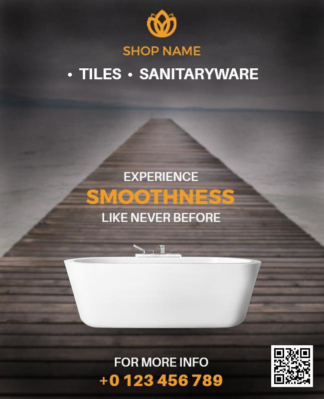 Minimalist Elegant Bathroom Sanitaryware Display Poster Template
