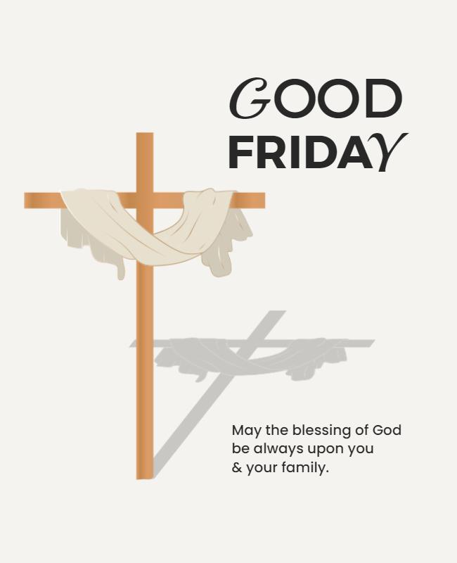 Minimalist Faith-Inspired Good Friday Cross Poster Template