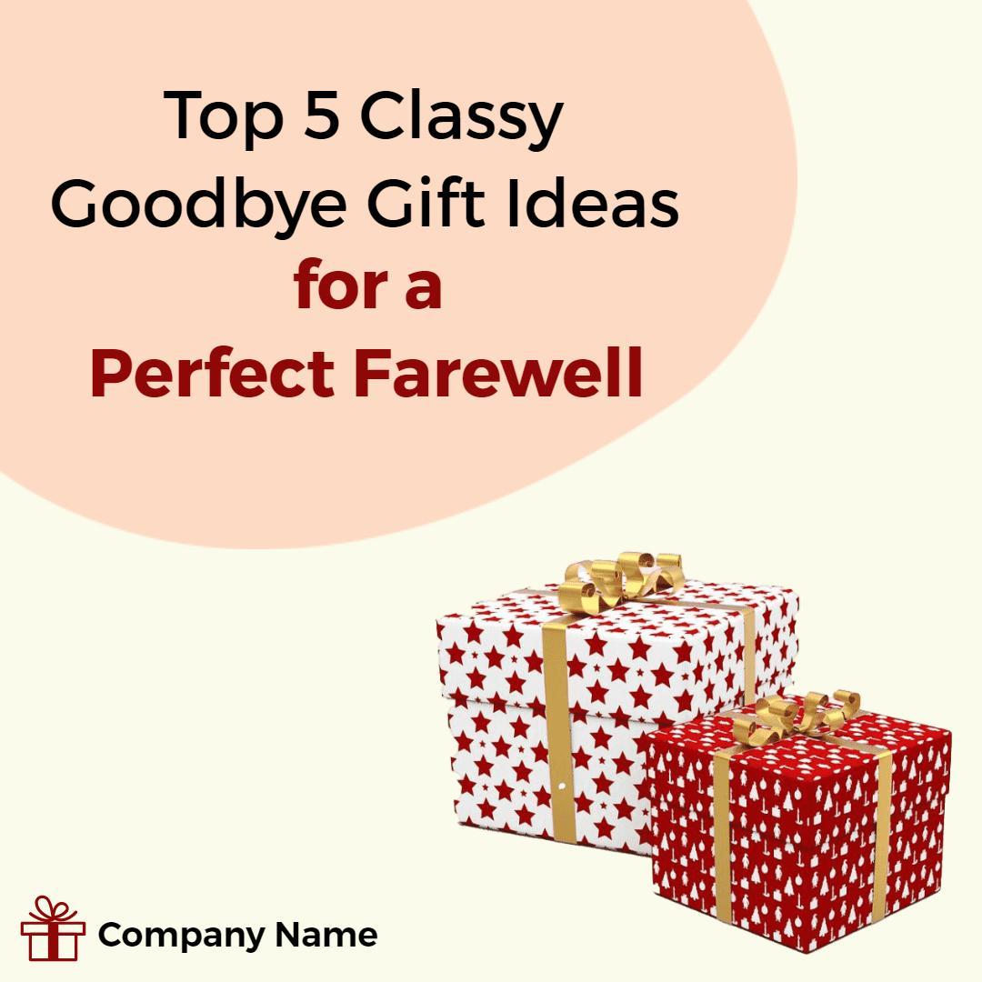 Minimalist Farewell Gift Ideas in Red and White Packaging Ad Template
