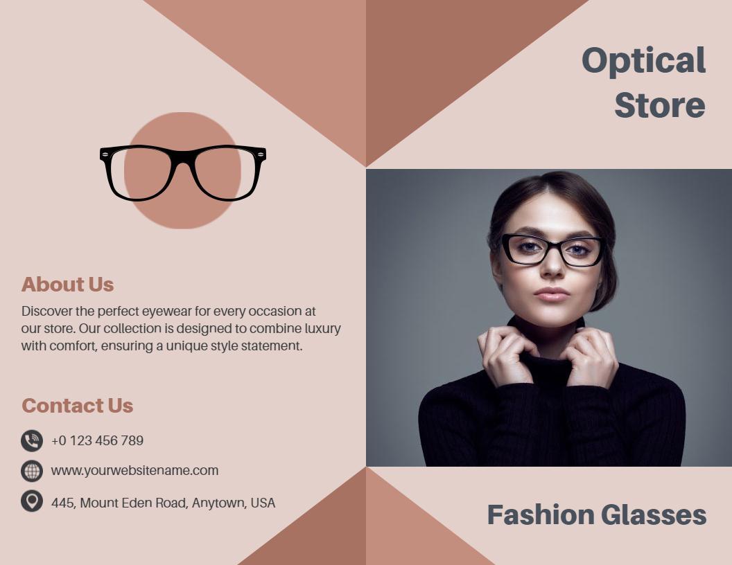 Minimalist Fashion Eyewear Optical Store Brochure Template
