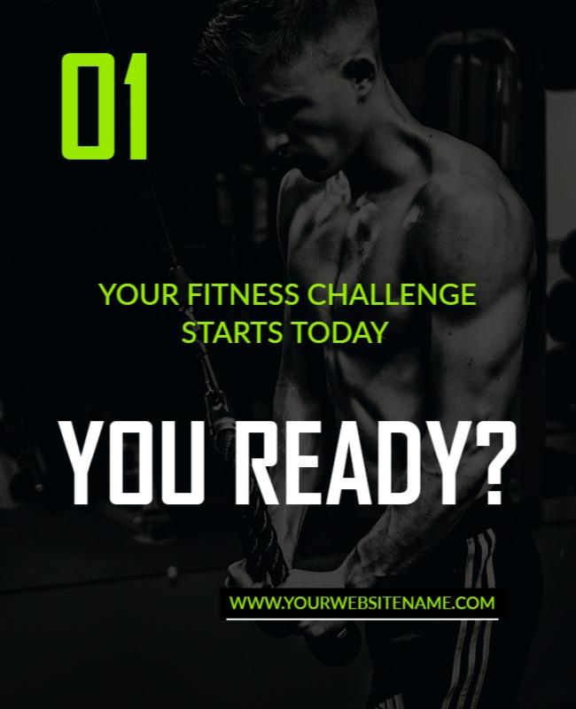 Minimalist Fitness Challenge Flyer Template