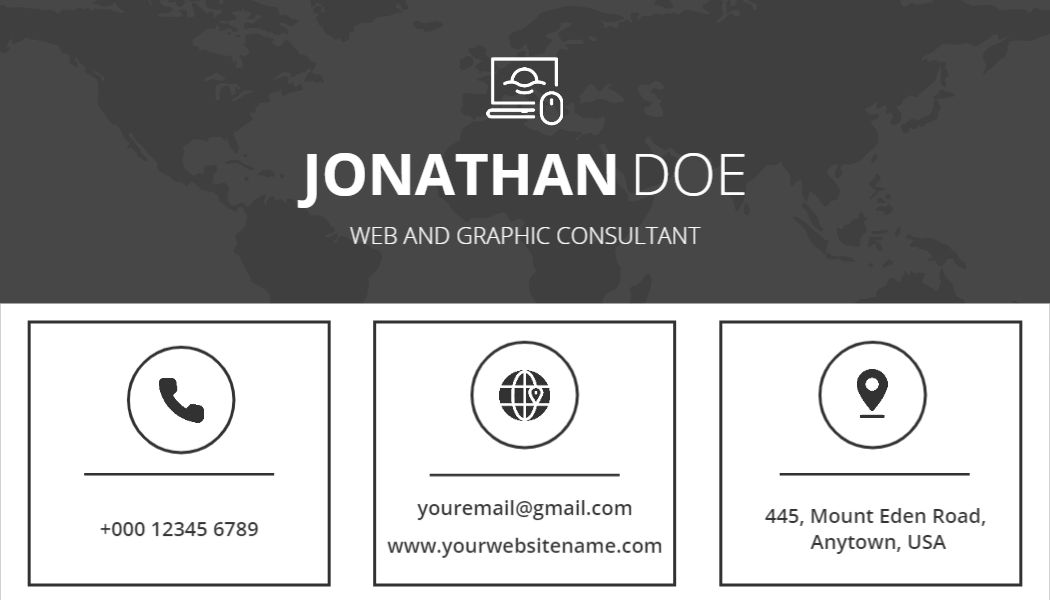 Minimalist Gray Web Designer Business Card Template