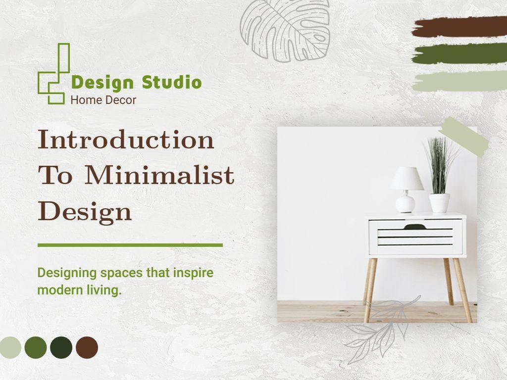 Minimalist Green Home Decor Design Presentation Template