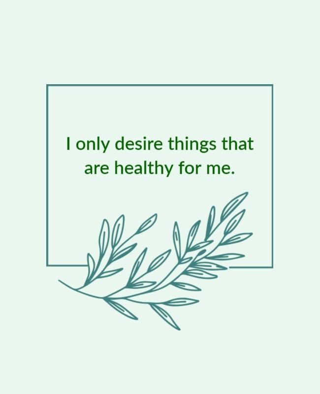 Minimalist Green Wellness Affirmation Poster Template