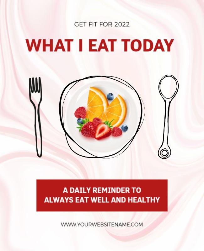 Minimalist Healthy Eating Reminder Daily Meal Planner Poster Template