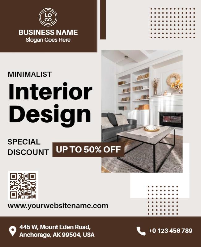 Minimalist Interior Design Discount Flyer Template