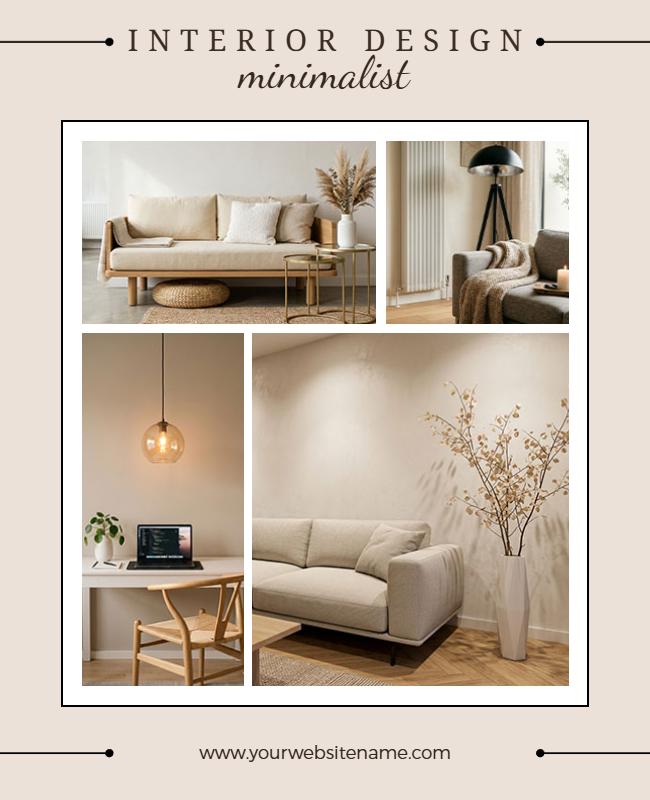 Minimalist Interior Design Inspiration Photo Collage Poster Template