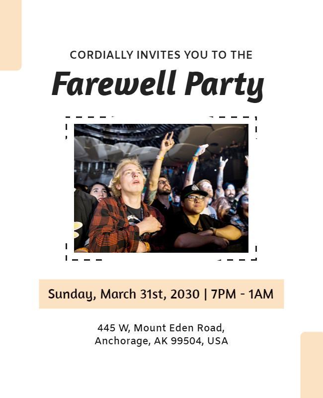 Minimalist Invitation for Farewell Party Celebration Poster Template