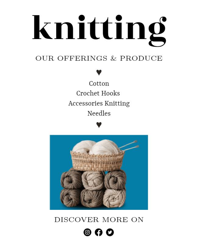 Minimalist Knitting Flyer Template