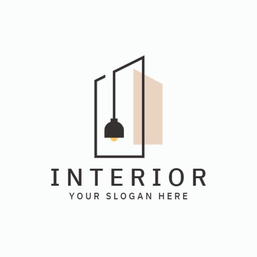 Minimalist Line Art Illustrating Elegant Interior Design Logo Template