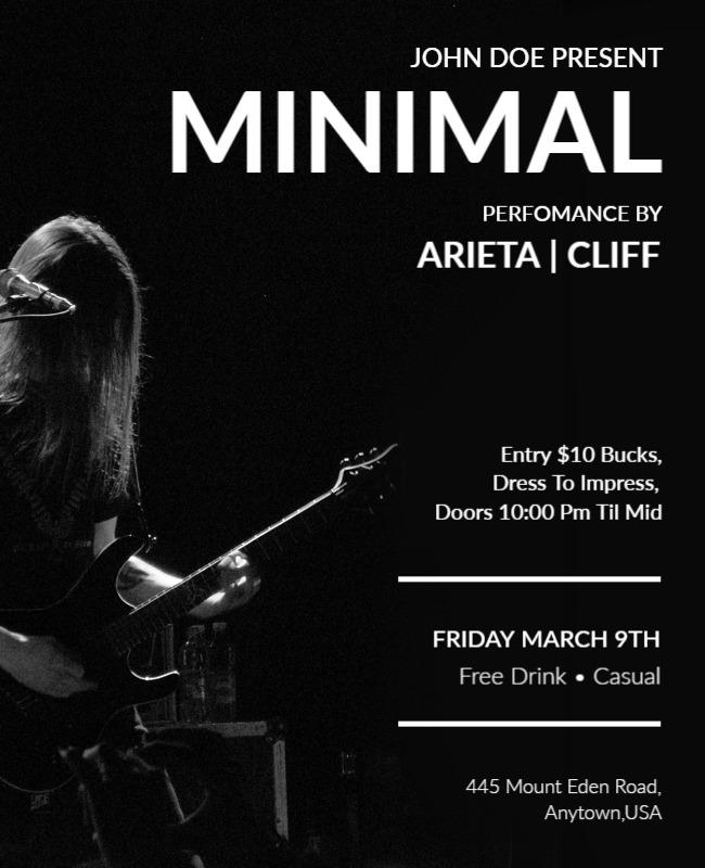 Minimalist Live Music Performance Flyer Template