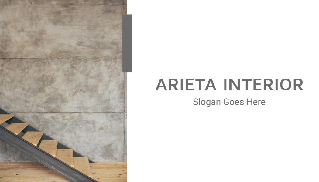 Minimalist Modern Gray Interior Design Business Card Template