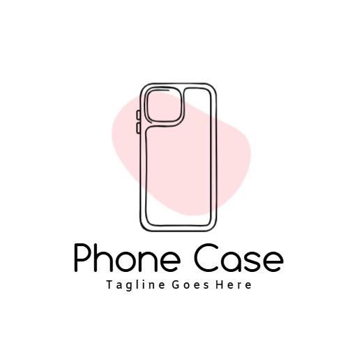 Minimalist Outline Design Featuring Modern Phone Case Logo Template
