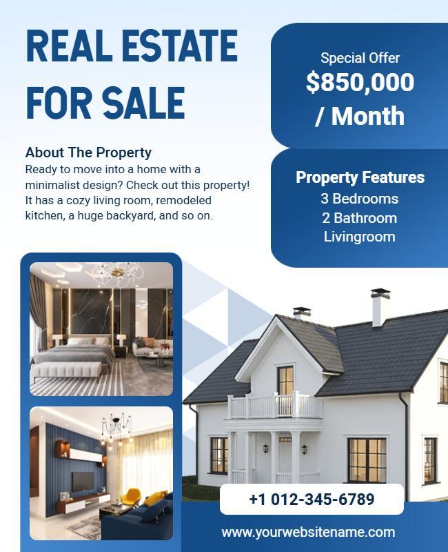 Minimalist Real Estate Property Sale Flyer Template