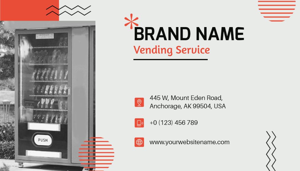 Minimalist Red Vending Service Business Visiting Card Template