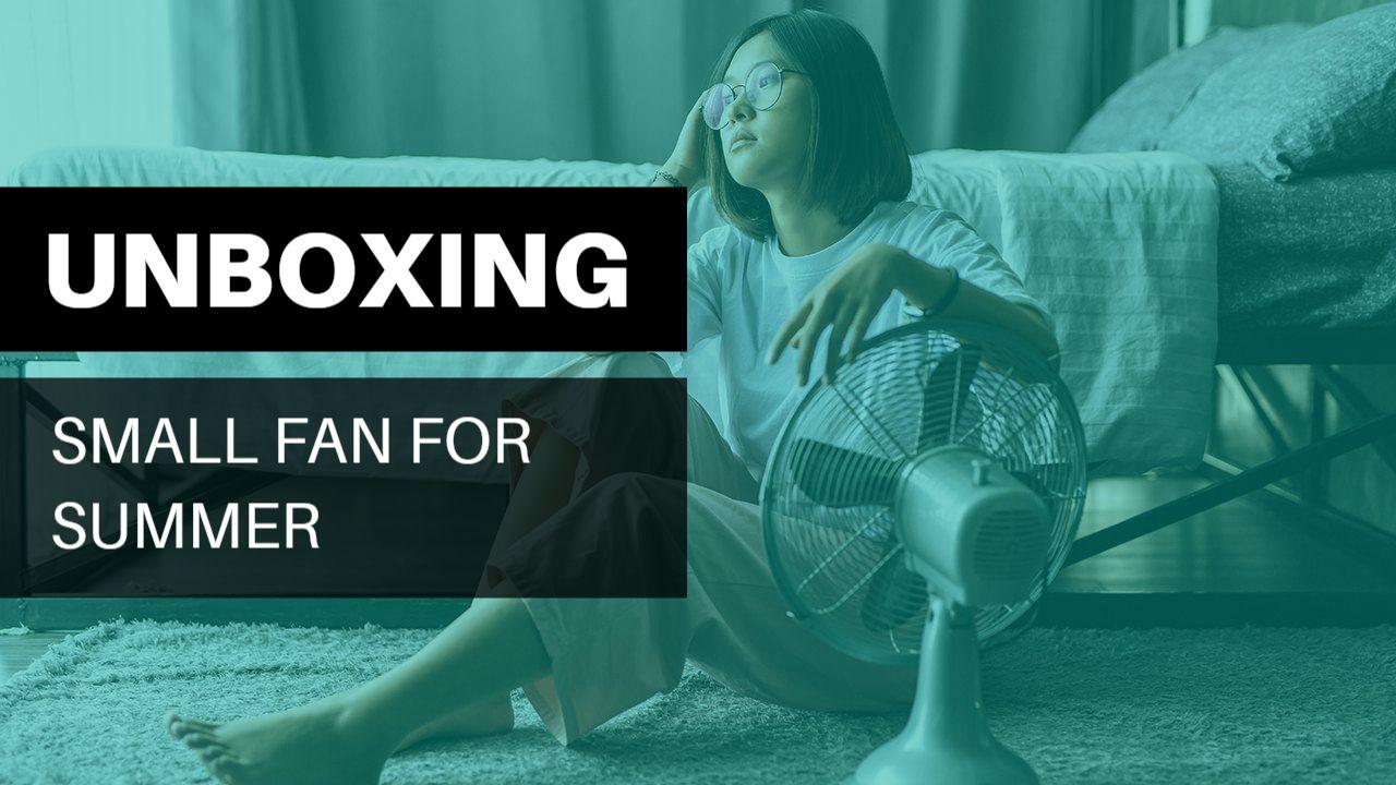 Minimalist Small Fan Unboxing Summer YouTube Thumbnail Template