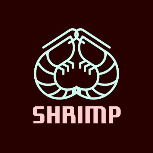 Minimalist Teal Shrimp Design Highlighting Fresh Seafood Logo Template
