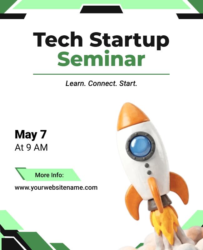 Minimalist Tech Startup Seminar Event Flyer Template