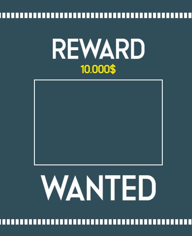 Minimalist Wanted Reward Notice Announcement Flyer Template