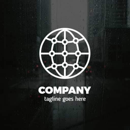 Minimalist White Globe Design Showcasing Website Connectivity Logo Template