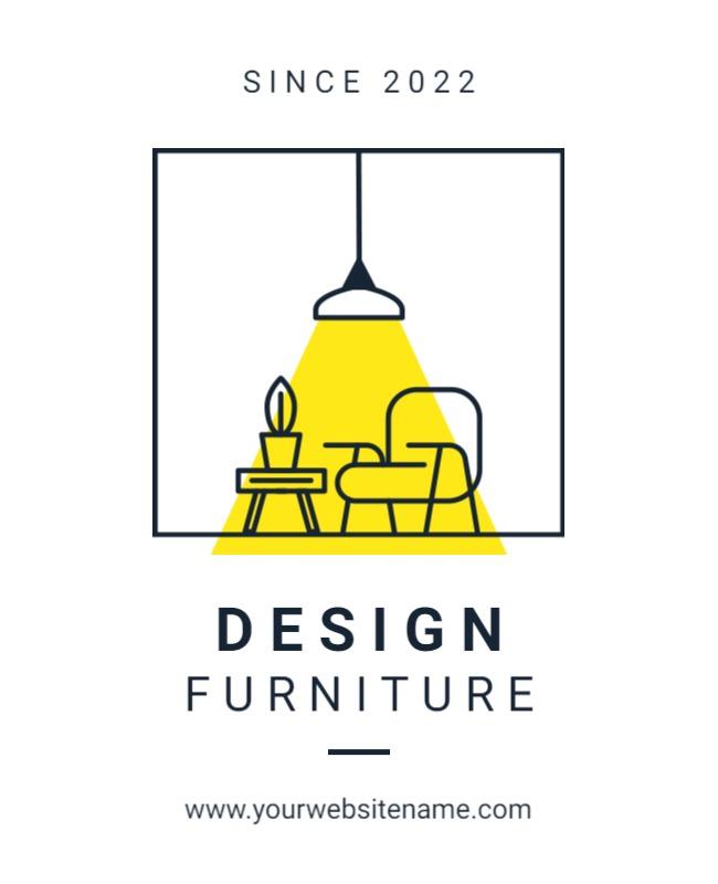Minimalist Yellow Furniture Design Showcase Poster Template
