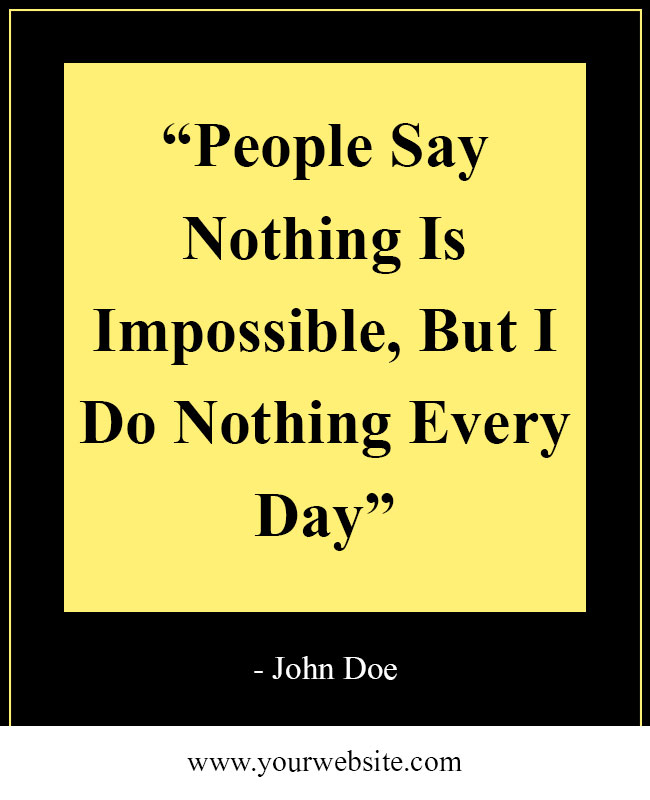Minimalist Yellow Inspirational Quote Motivation Poster Template