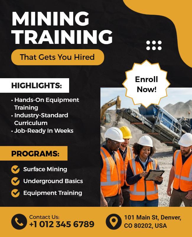 Mining Skills Training Program Flyer Template