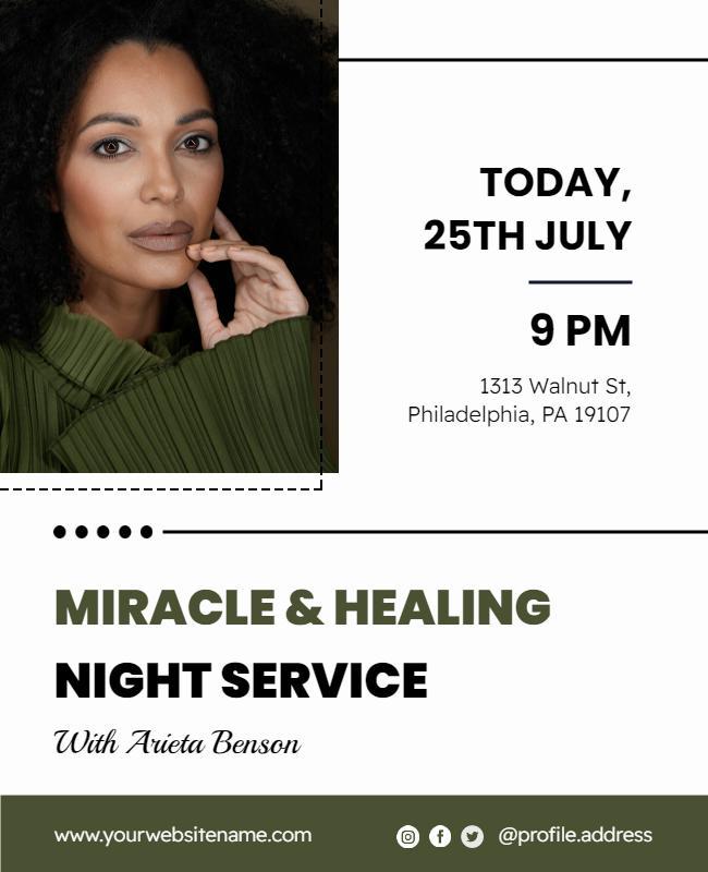 Miracle and Healing Night Service Flyer Template