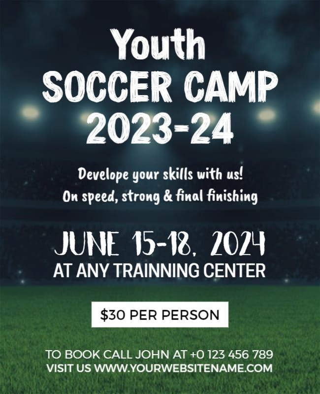 Mirage and Axolotl Youth Soccer Camp Flyer Template