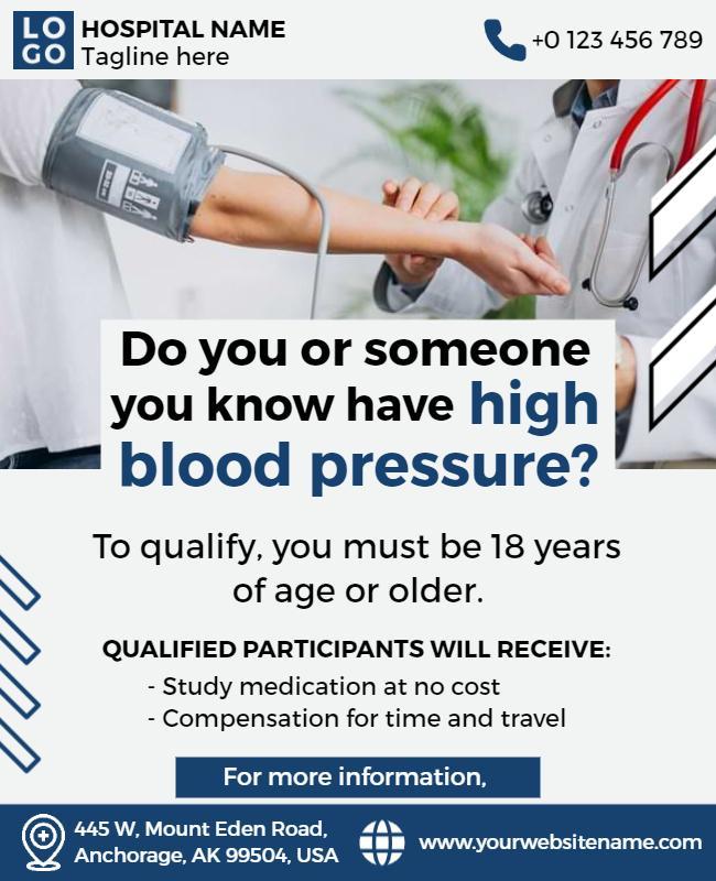 Mischka and Chathams Blue High Blood Pressure Flyer Template